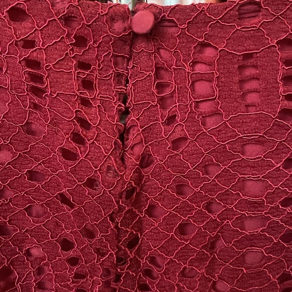 NWT J Crew Wine Lace 3/4 Sleeve Shift Dress - Picture 4 of 6